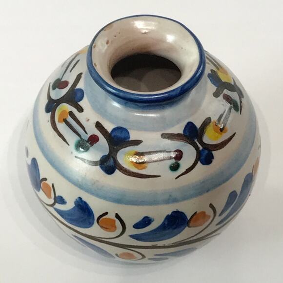 F Buria Caltagirone Sicily Floral Pottery Hand Painted Tonala Stoneware Bud Vase - Picture 6 of 16